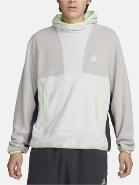 NWT Nike ACG Wolf Tree Polartec Fleece Pullover Hoodie Men’s Medium Gray